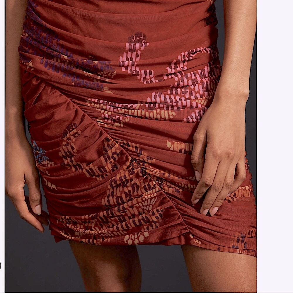 FARM RIO by Anthropologie Ruched Mesh Skirt - Picture 6 of 9